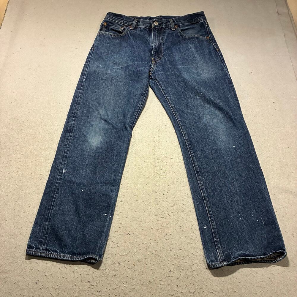 Levi’s 555 Premium Jeans Mens 33x30 Dark Wash Blue Relaxed Straight